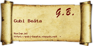 Gubi Beáta névjegykártya
