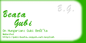 beata gubi business card